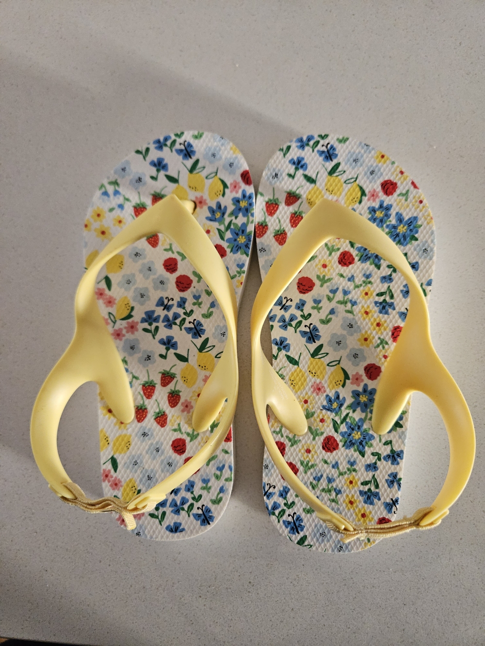 Old Navy Yellow Floral Kids Sandals with Back Strap